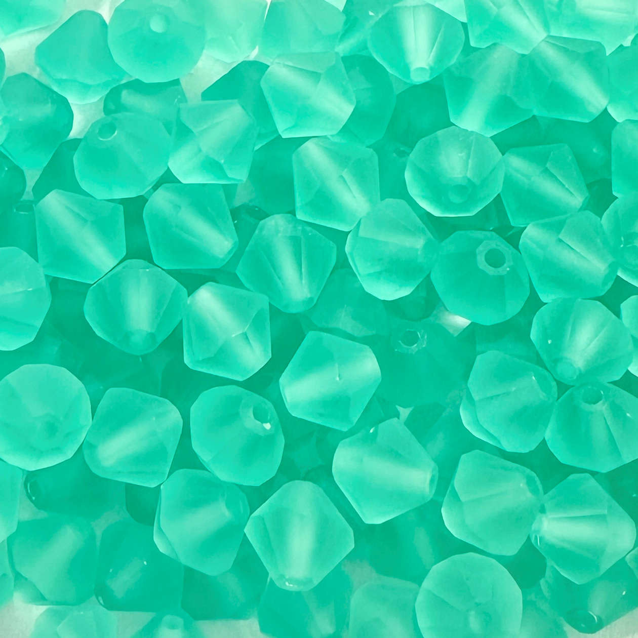 6mm Preciosa Bicones, Matte Caribbean Sea (Qty: 25)